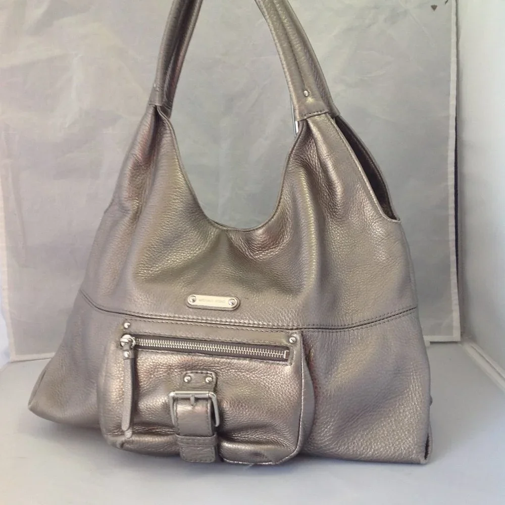 Michael Kors Grey Metallic Hobo bag